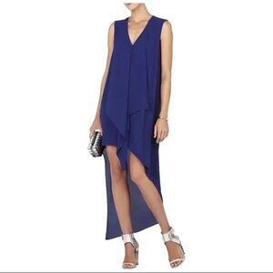 BCBGMAXAZRIA Tara Asymmetrical Ruffled High Low Hem Maxi Dress P3467